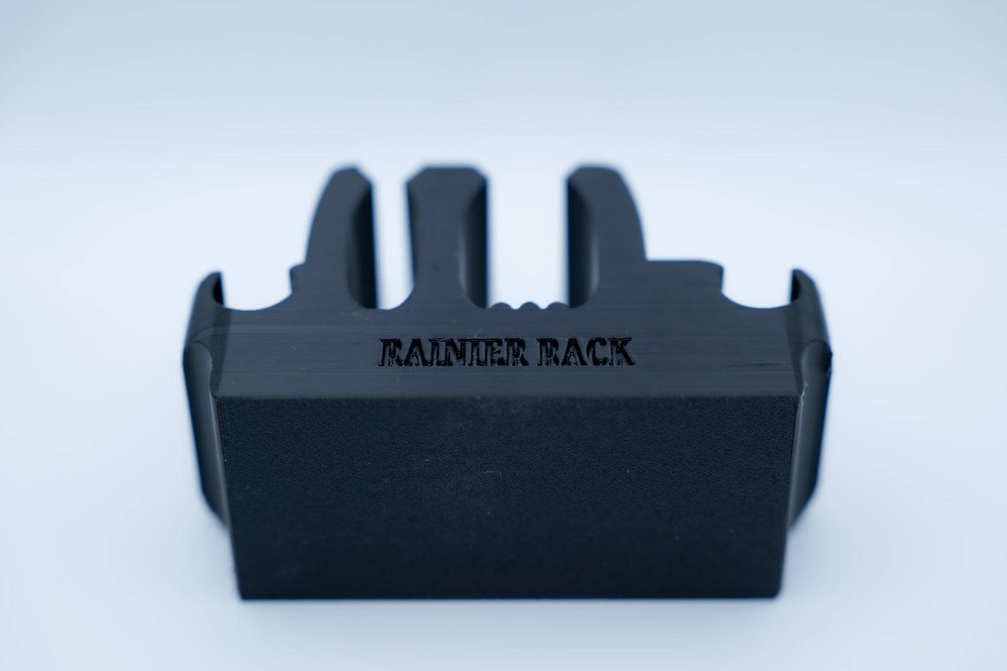 Black ski rack on white background