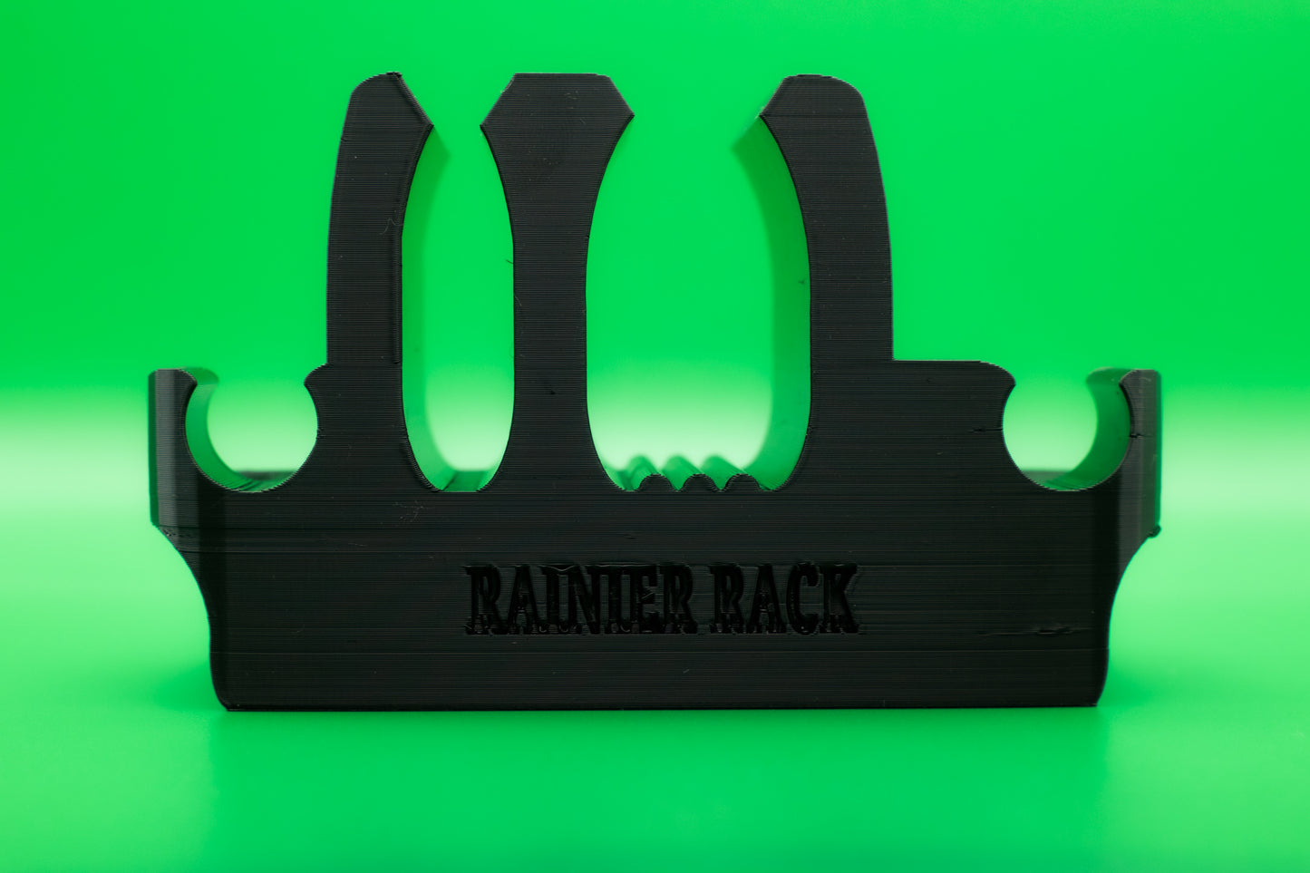 Black ski rack on white background