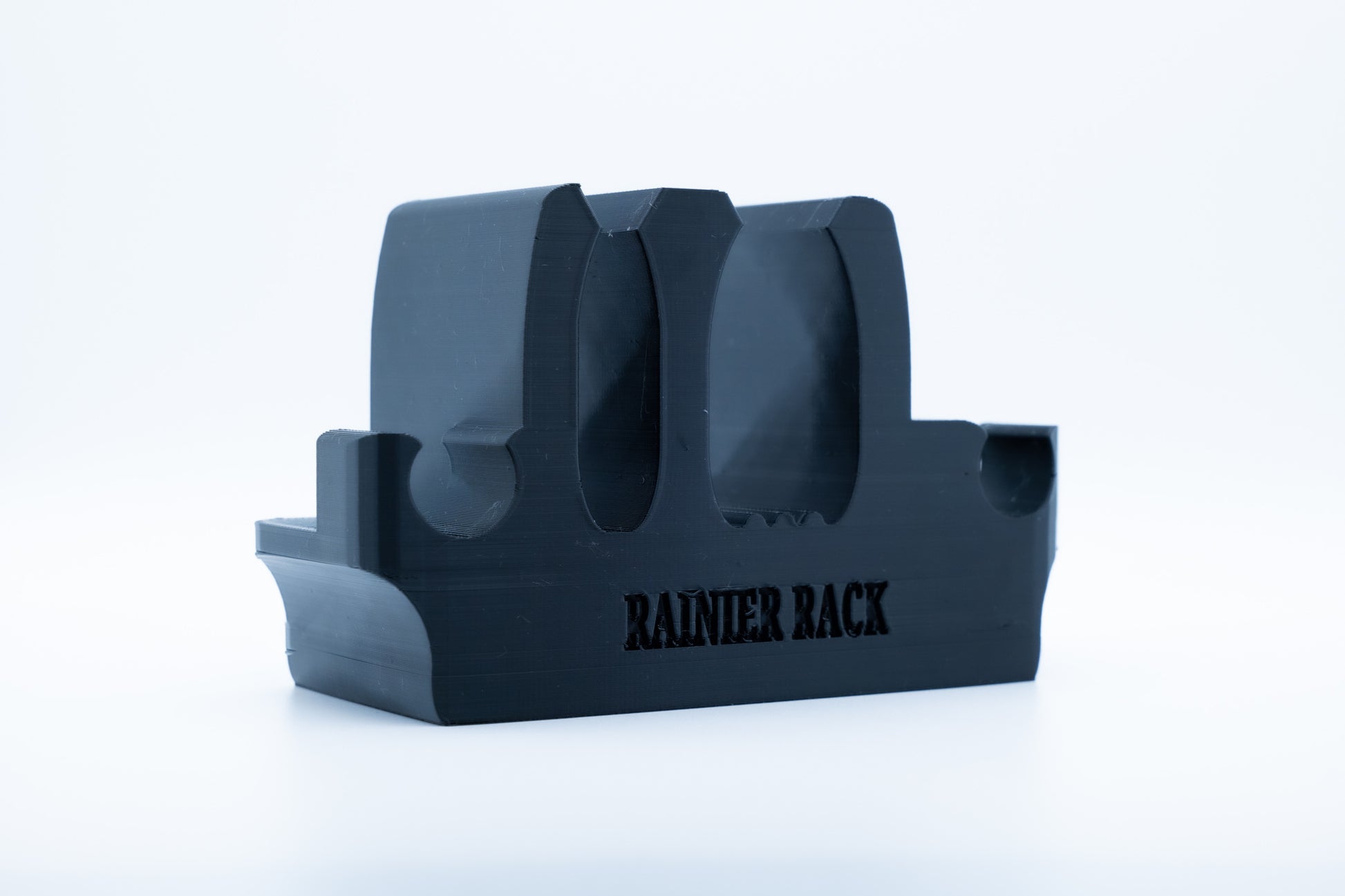 Black ski rack on white background